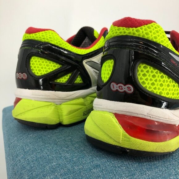 Asics Mens Neon Green & White Gel Kayano 21 Lightning/Flash Yellow Sneakers 11.5 - Picture 9 of 16